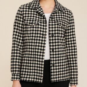 Talbots wool blend B&W gingham jacket​ Size 18